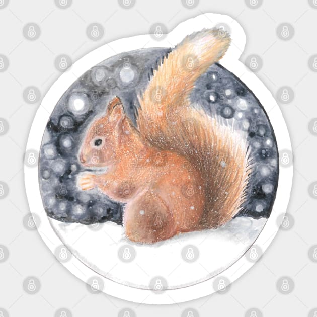 Squirrel Sticker by ReneeDixonArt